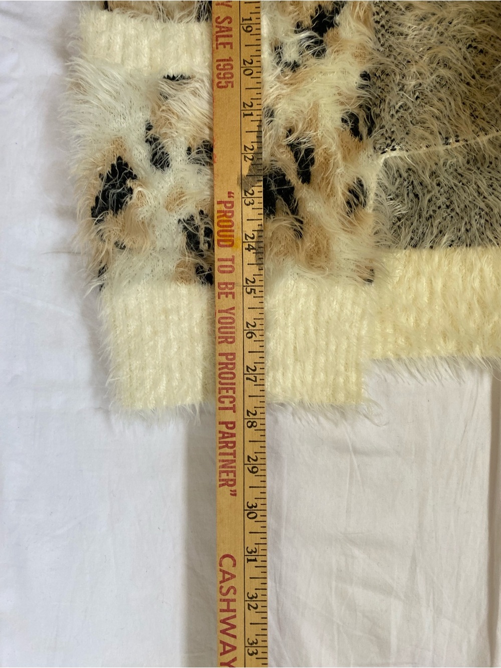 Mink Pink Zippora Cream Animal Print Wrap Sweater Cardigan SM Leopard Print Cozy - Picture 16 of 17